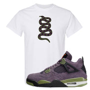 Canyon Purple 4s T Shirt | Coiled Snake, White