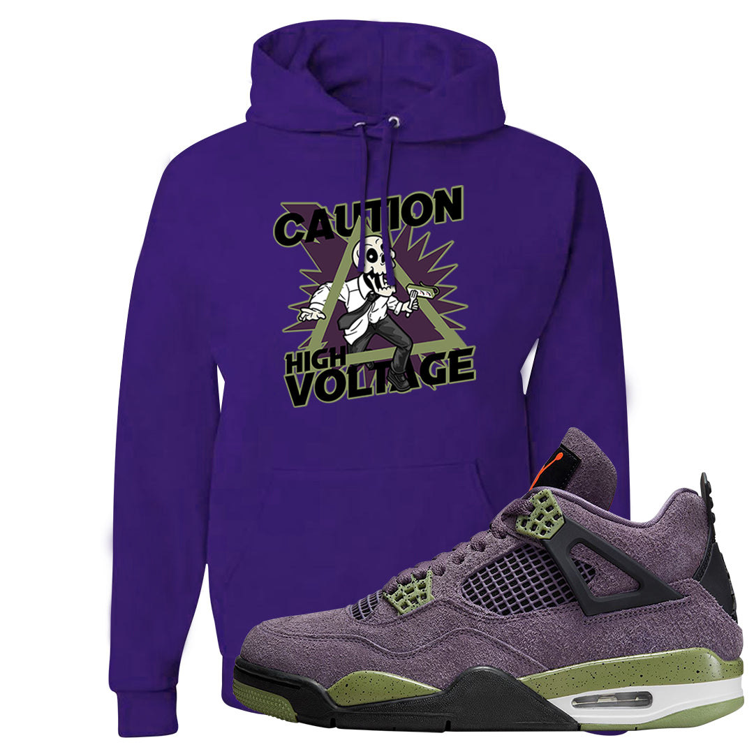 Canyon Purple 4s Hoodie | Caution High Voltage, Purple