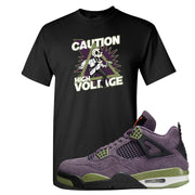 Canyon Purple 4s T Shirt | Caution High Voltage, Black