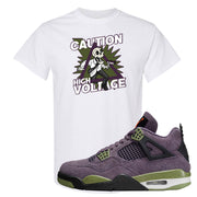 Canyon Purple 4s T Shirt | Caution High Voltage, White