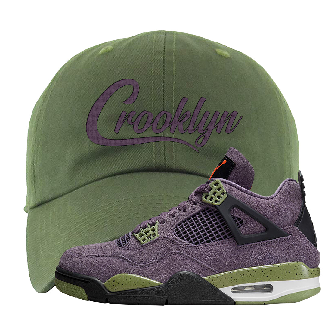 Canyon Purple 4s Dad Hat | Crooklyn, Olive