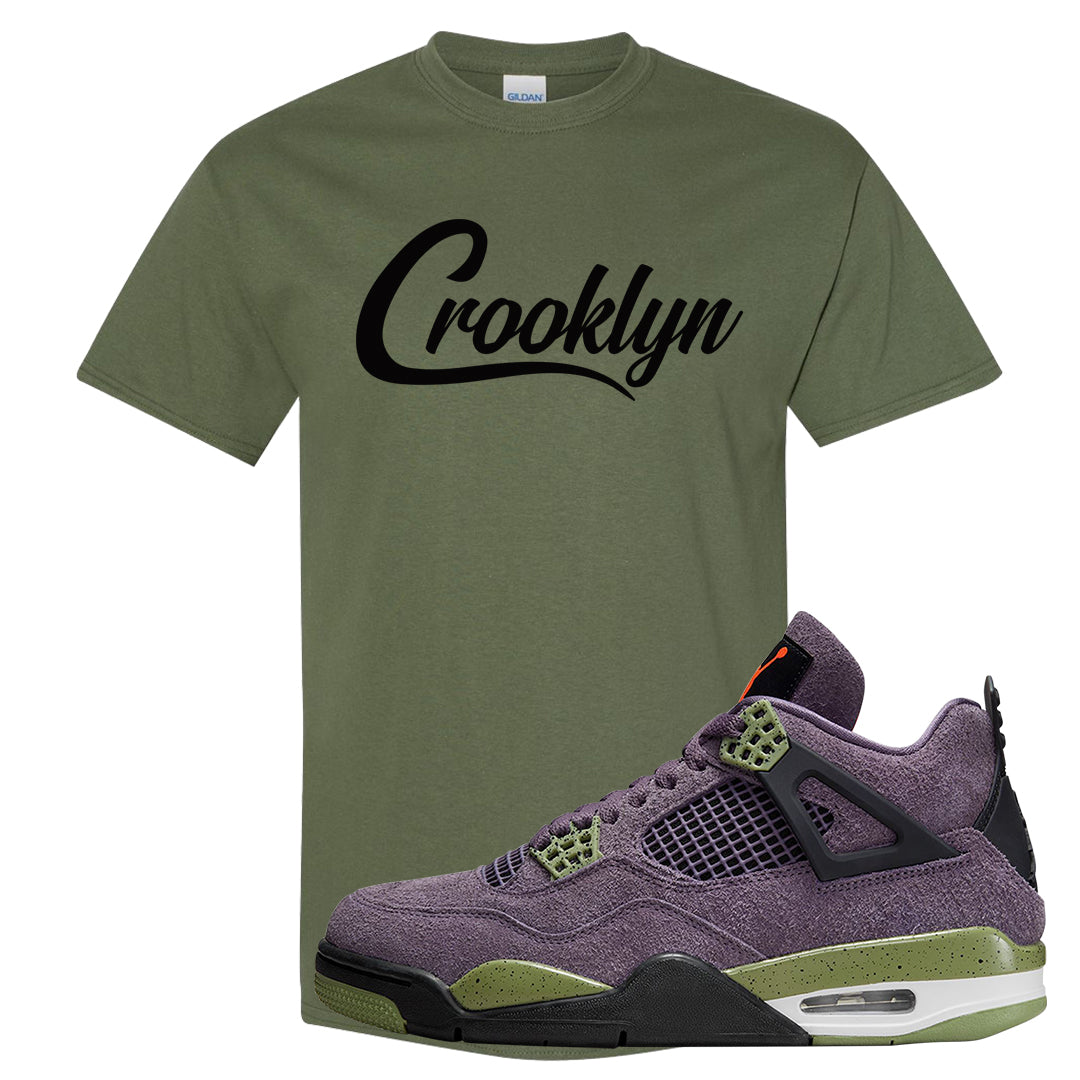 Canyon Purple 4s T Shirt | Crooklyn, Military Green