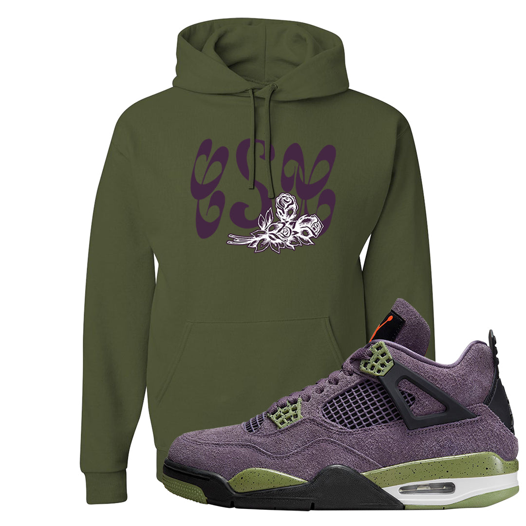 Canyon Purple 4s Hoodie | Certified Sneakerhead, Military Green