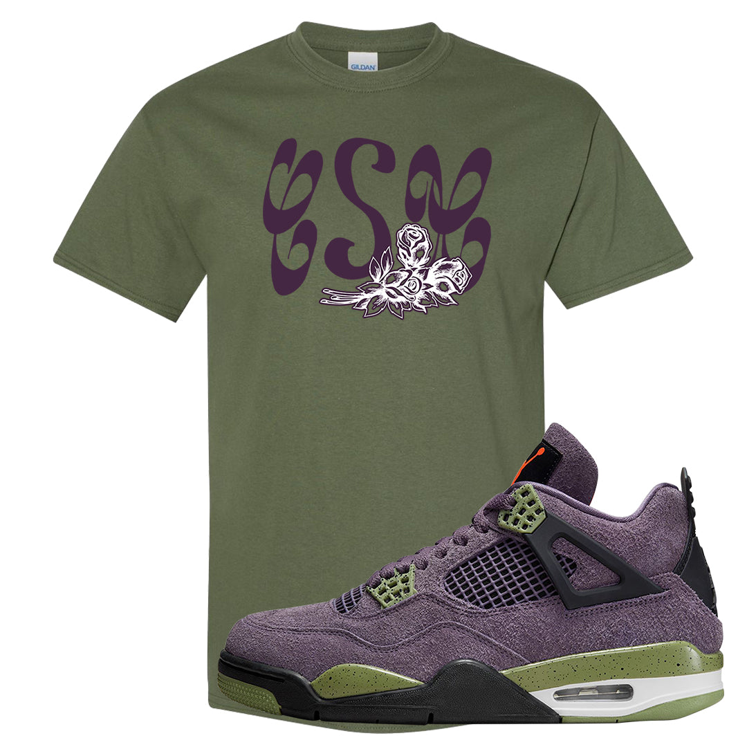 Canyon Purple 4s T Shirt | Certified Sneakerhead, Military Green