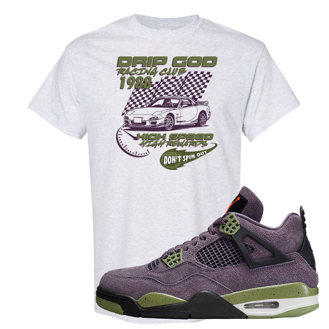 Canyon Purple 4s T Shirt | Drip God Racing Club, Ash