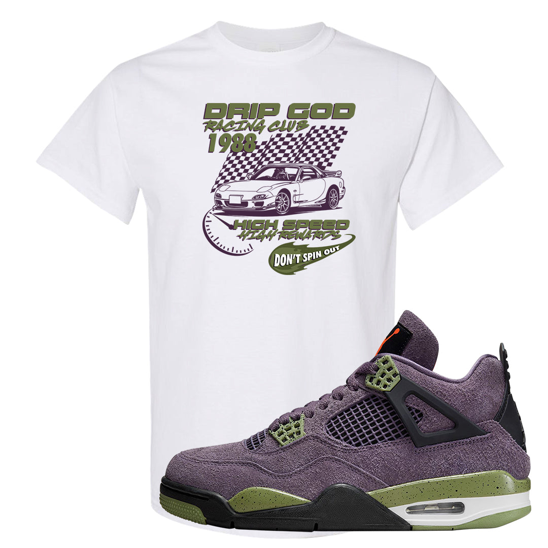 Canyon Purple 4s T Shirt | Drip God Racing Club, White