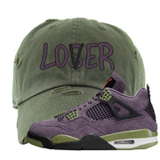 Canyon Purple 4s Distressed Dad Hat | Lover, Olive