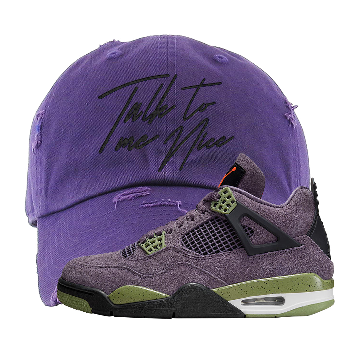 Canyon Purple 4s Distressed Dad Hat | Talk To Me Nice, Purple