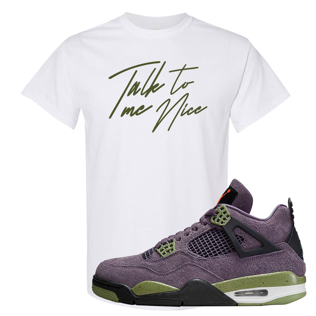 Canyon Purple 4s T Shirt | Talk To Me Nice, White