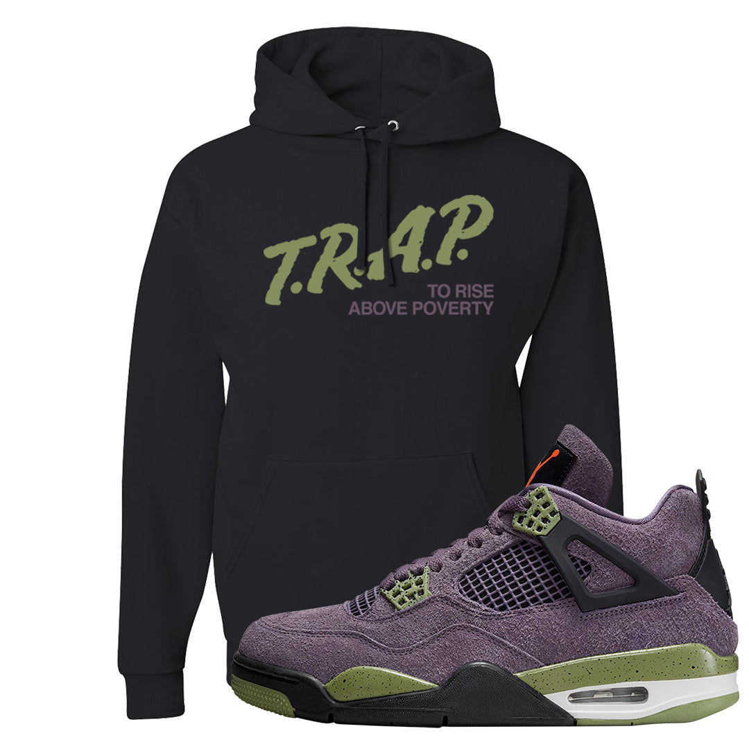 Canyon Purple 4s Hoodie | Trap To Rise Above Poverty, Black