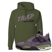 Canyon Purple 4s Hoodie | Trap To Rise Above Poverty, Military Green