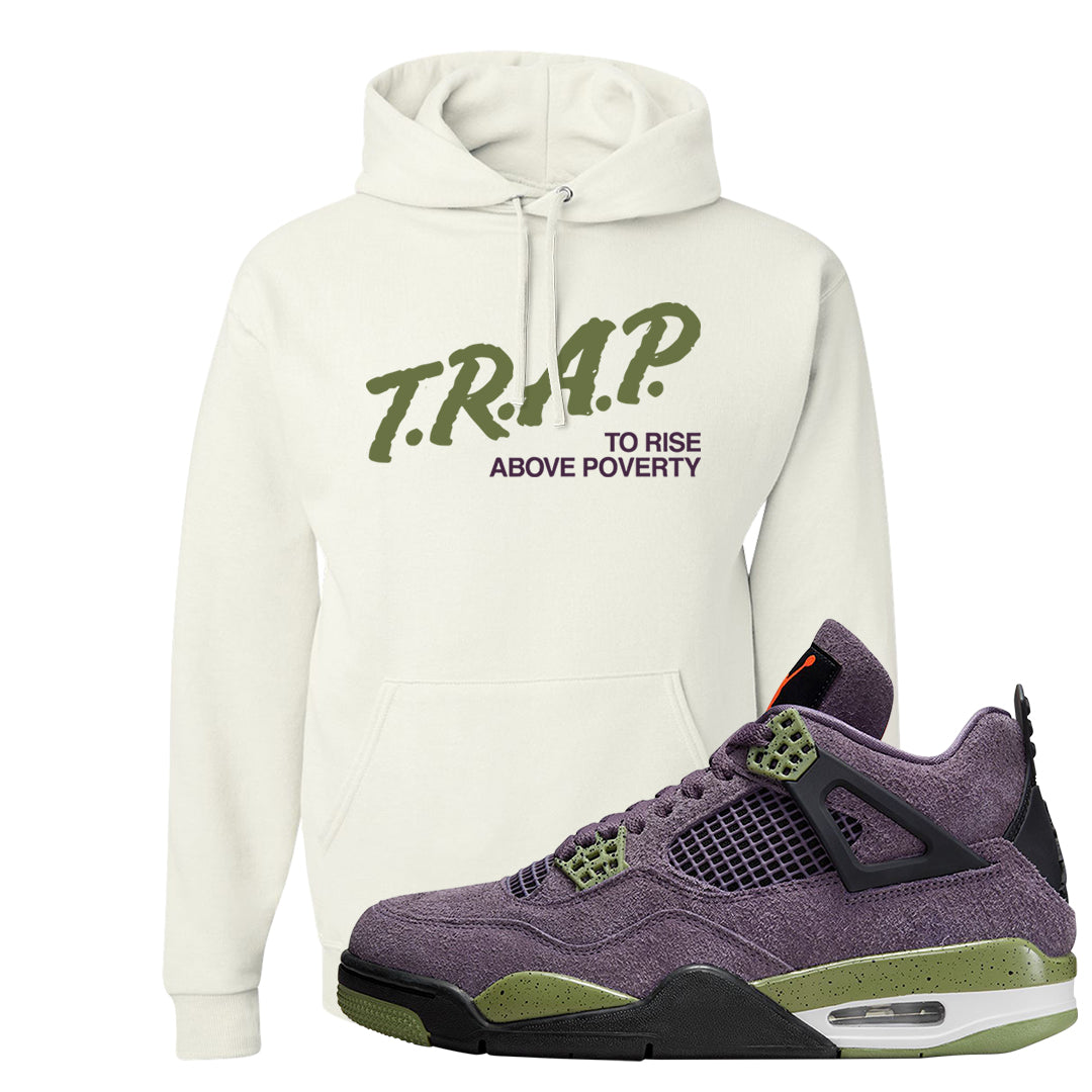 Canyon Purple 4s Hoodie | Trap To Rise Above Poverty, White