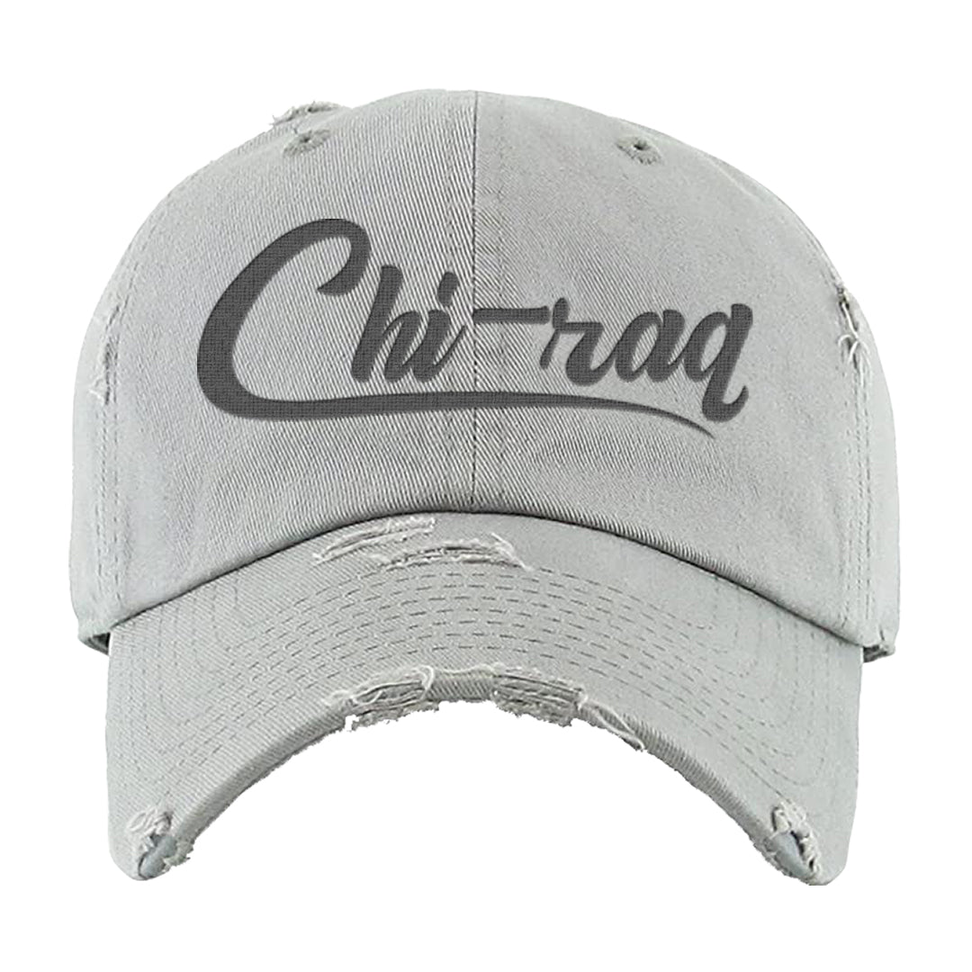 Photon Dust 4s Distressed Dad Hat | Chiraq, Light Gray