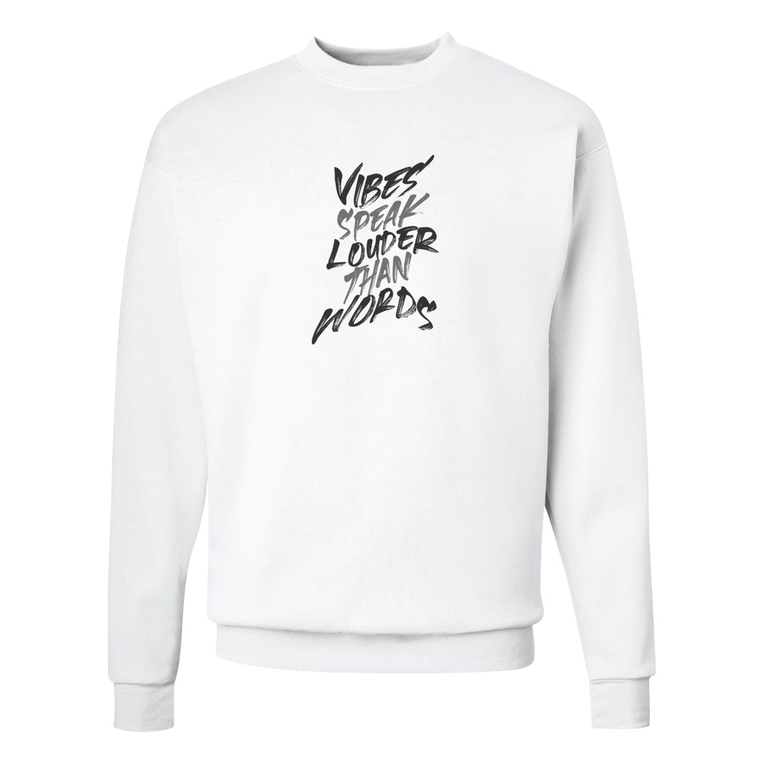 Photon Dust 4s Crewneck Sweatshirt | Vibes Speak Louder Than Words, White