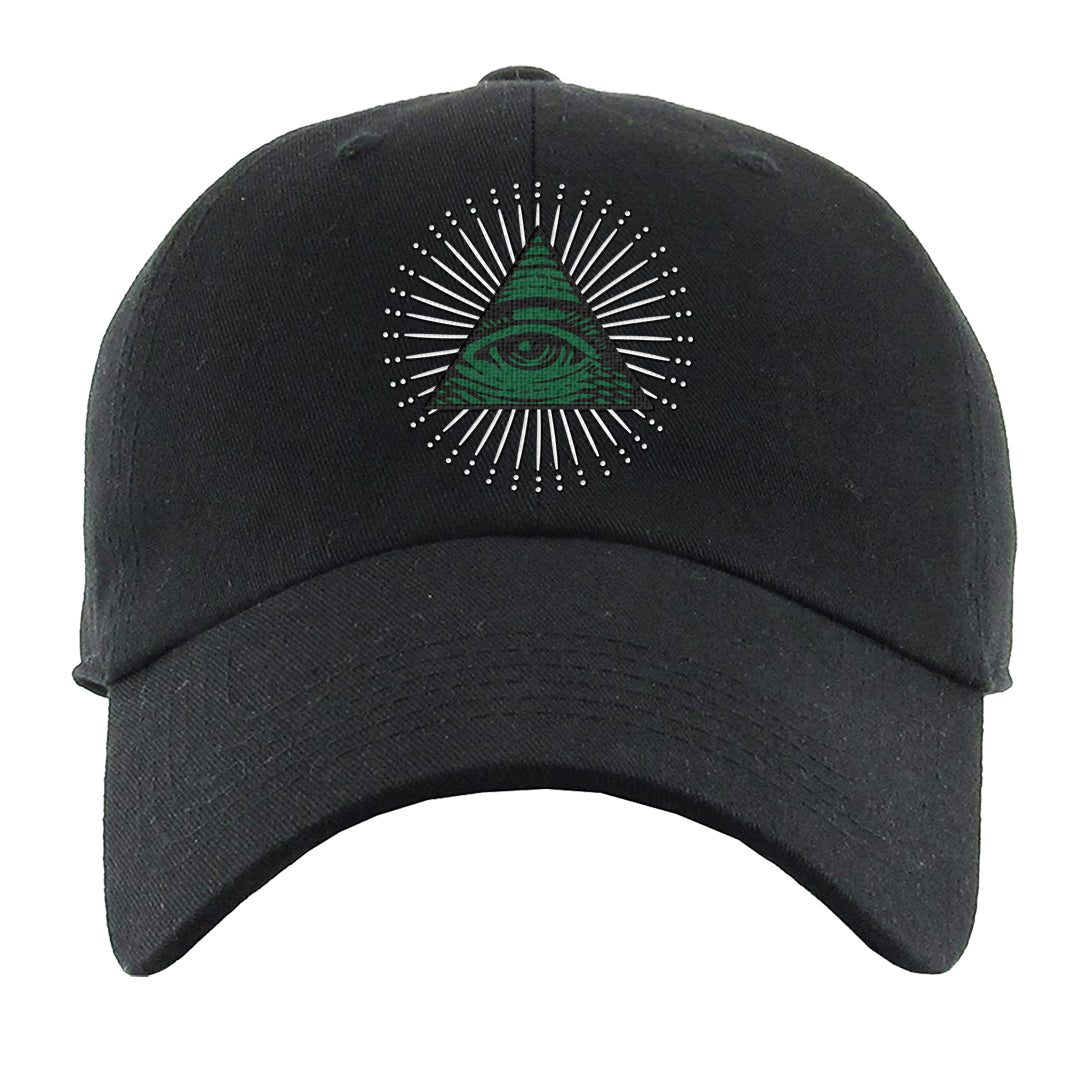 Pine Green SB 4s Dad Hat | All Seeing Eye, Black