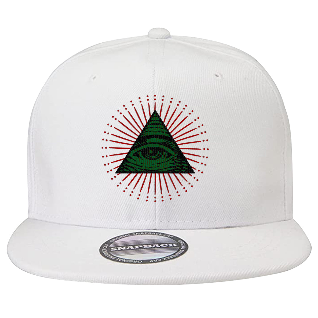 Pine Green SB 4s Snapback Hat | All Seeing Eye, White