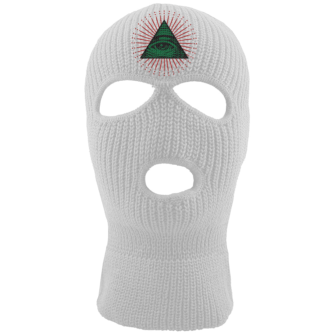 Pine Green SB 4s Ski Mask | All Seeing Eye, White