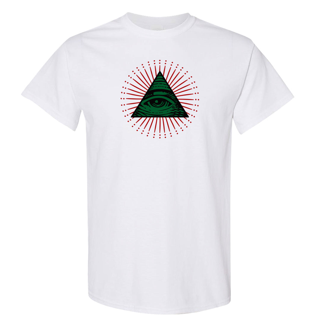 Pine Green SB 4s T Shirt | All Seeing Eye, White