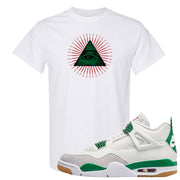 Pine Green SB 4s T Shirt | All Seeing Eye, White