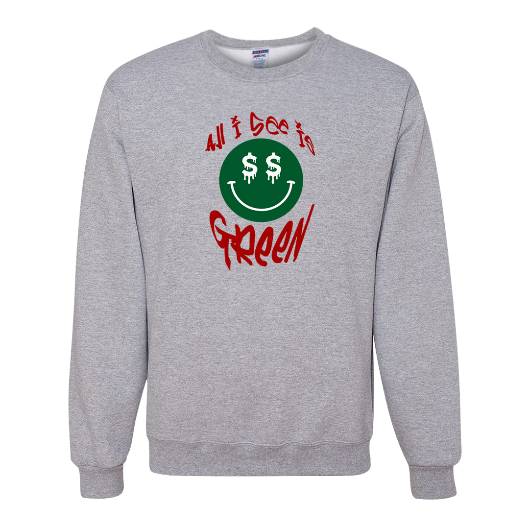 Pine Green SB 4s Crewneck Sweatshirt | All I See Is Green, Ash