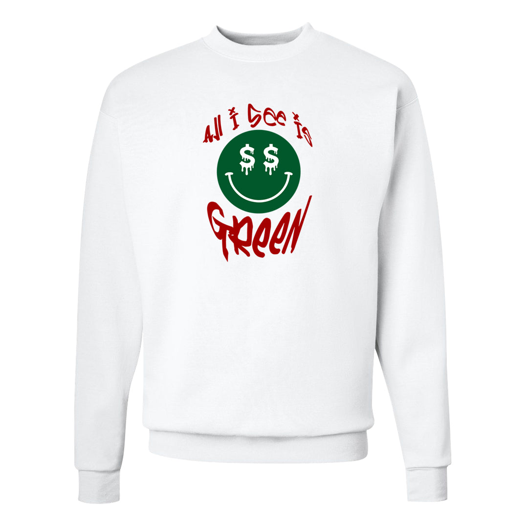 Pine Green SB 4s Crewneck Sweatshirt | All I See Is Green, White