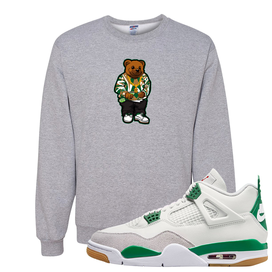 Pine Green SB 4s Crewneck Sweatshirt | Sweater Bear, Ash