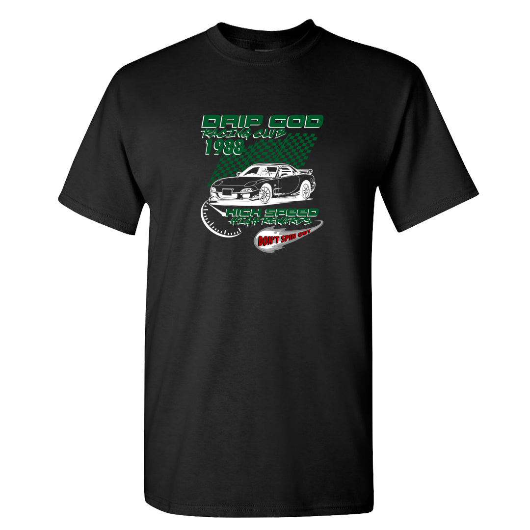 Pine Green SB 4s T Shirt | Drip God Racing Club, Black