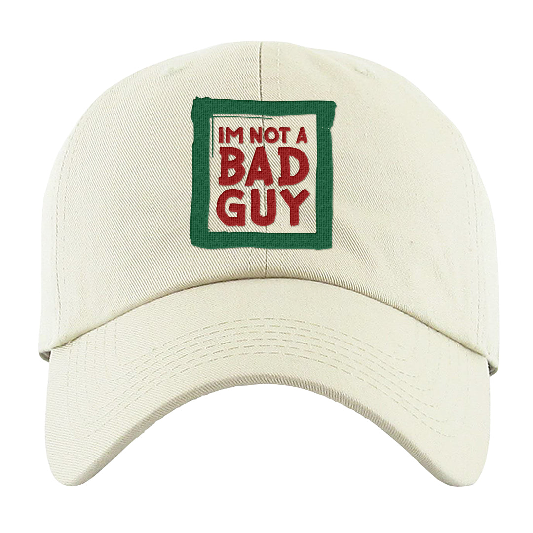 Pine Green SB 4s Dad Hat | I'm Not A Bad Guy, White