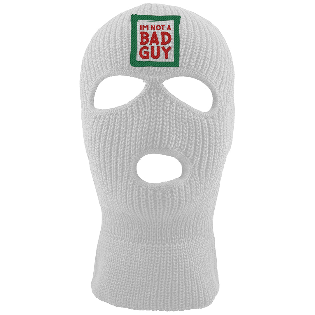 Pine Green SB 4s Ski Mask | I'm Not A Bad Guy, White