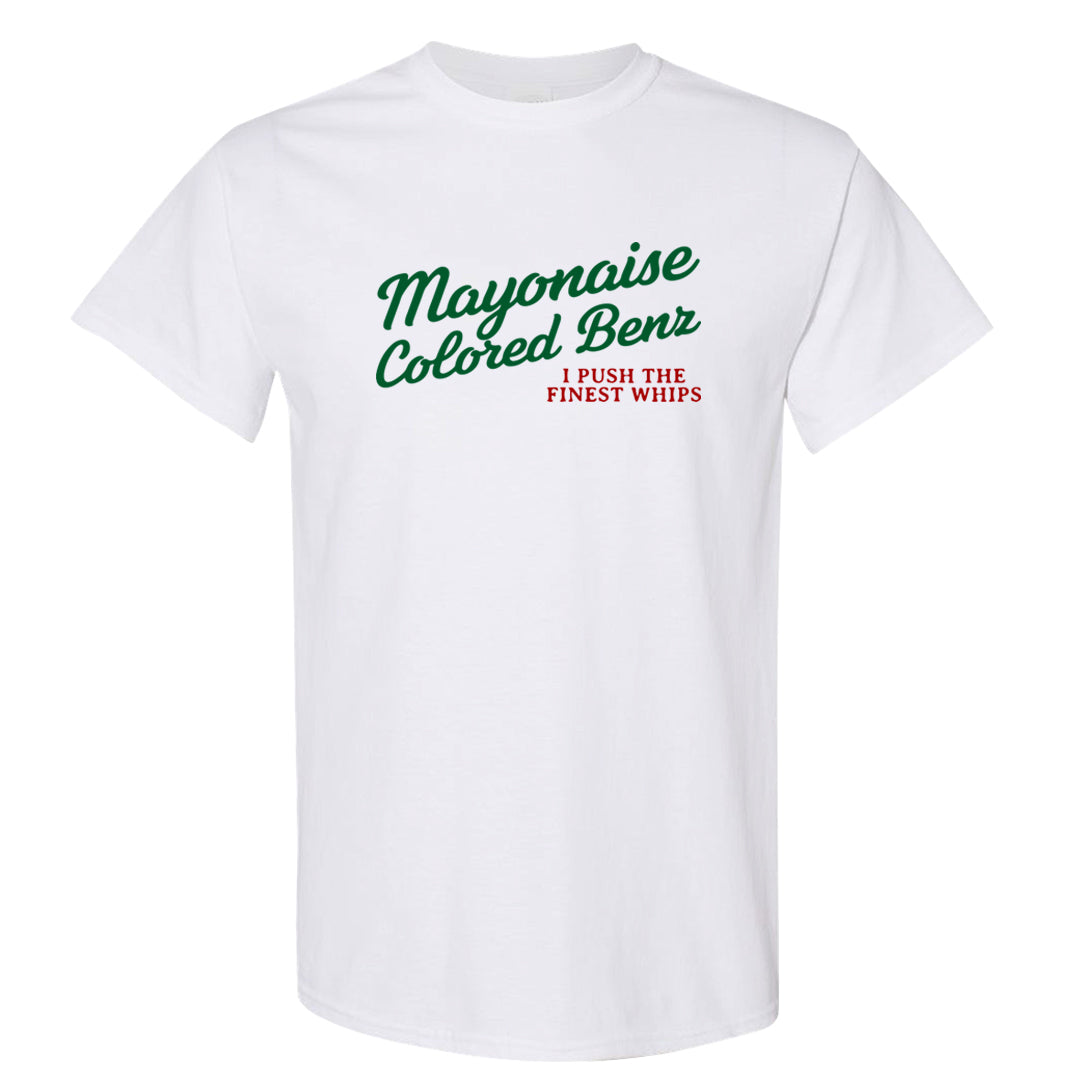Pine Green SB 4s T Shirt | Mayonaise Colored Benz, White