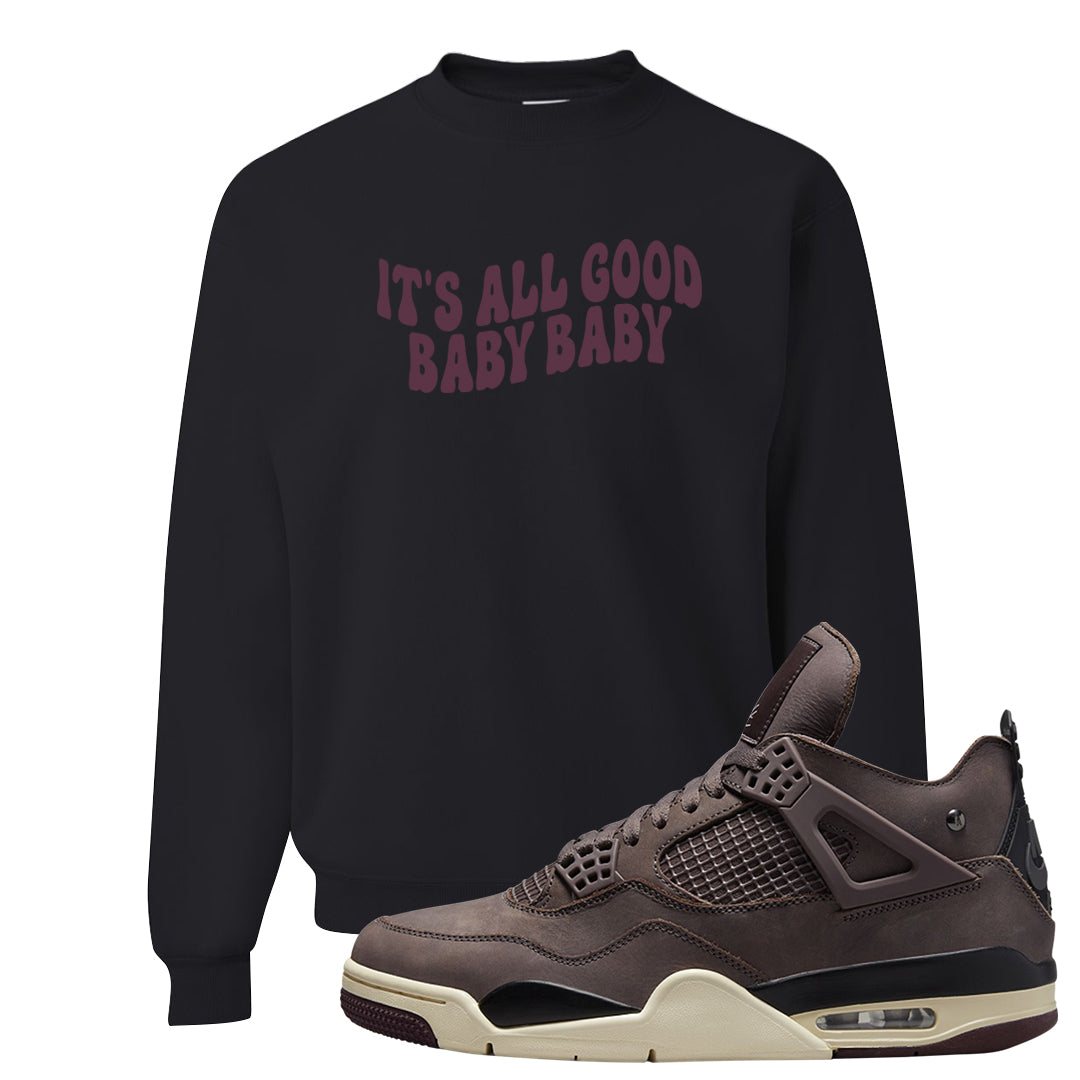 Violet Ore 4s Crewneck Sweatshirt | All Good Baby, Black