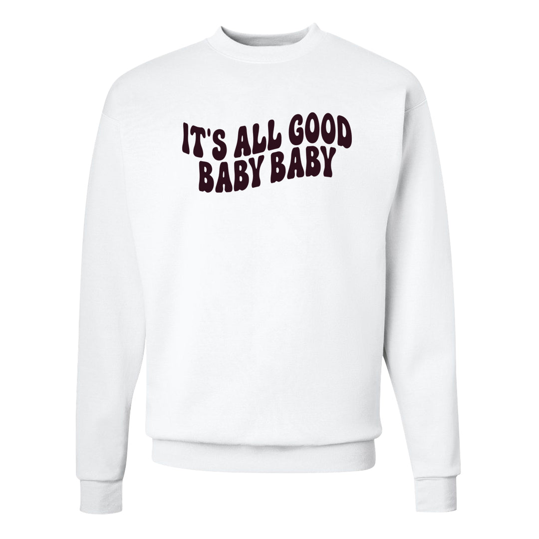 Violet Ore 4s Crewneck Sweatshirt | All Good Baby, White