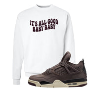 Violet Ore 4s Crewneck Sweatshirt | All Good Baby, White