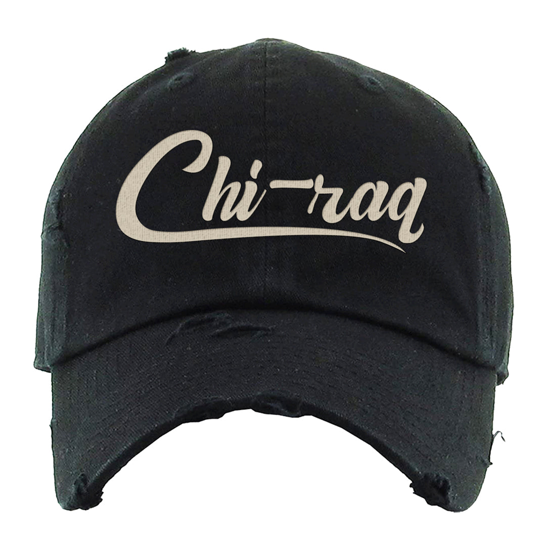 Violet Ore 4s Distressed Dad Hat | Chiraq, Black