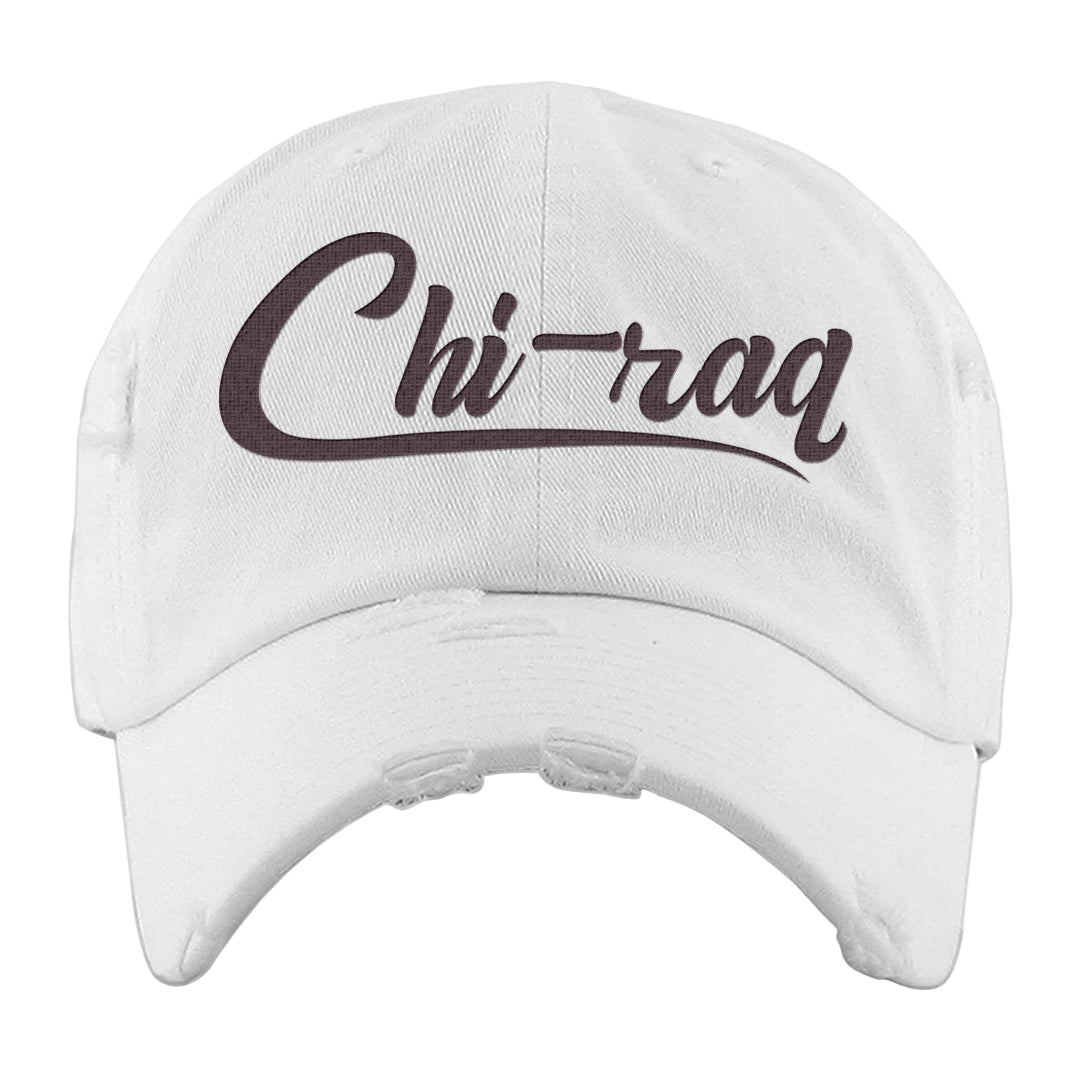 Violet Ore 4s Distressed Dad Hat | Chiraq, White