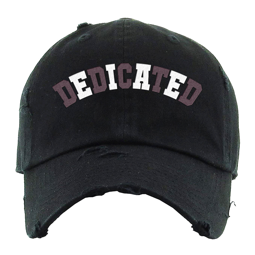 Violet Ore 4s Distressed Dad Hat | Dedicated, Black