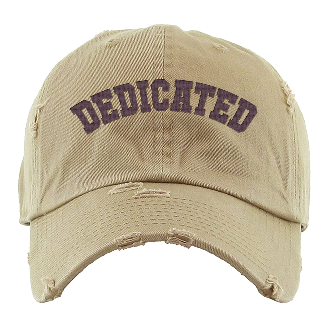 Violet Ore 4s Distressed Dad Hat | Dedicated, Khaki