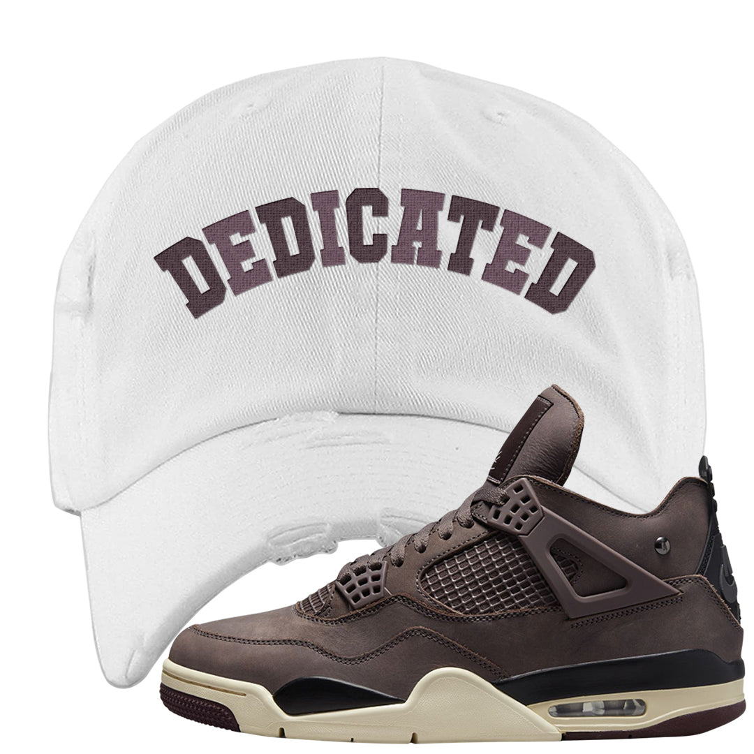 Violet Ore 4s Distressed Dad Hat | Dedicated, White