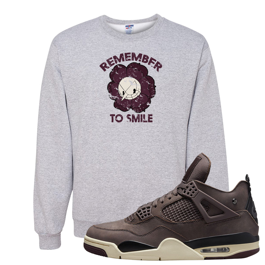 Violet Ore 4s Crewneck Sweatshirt | Remember To Smile, Ash