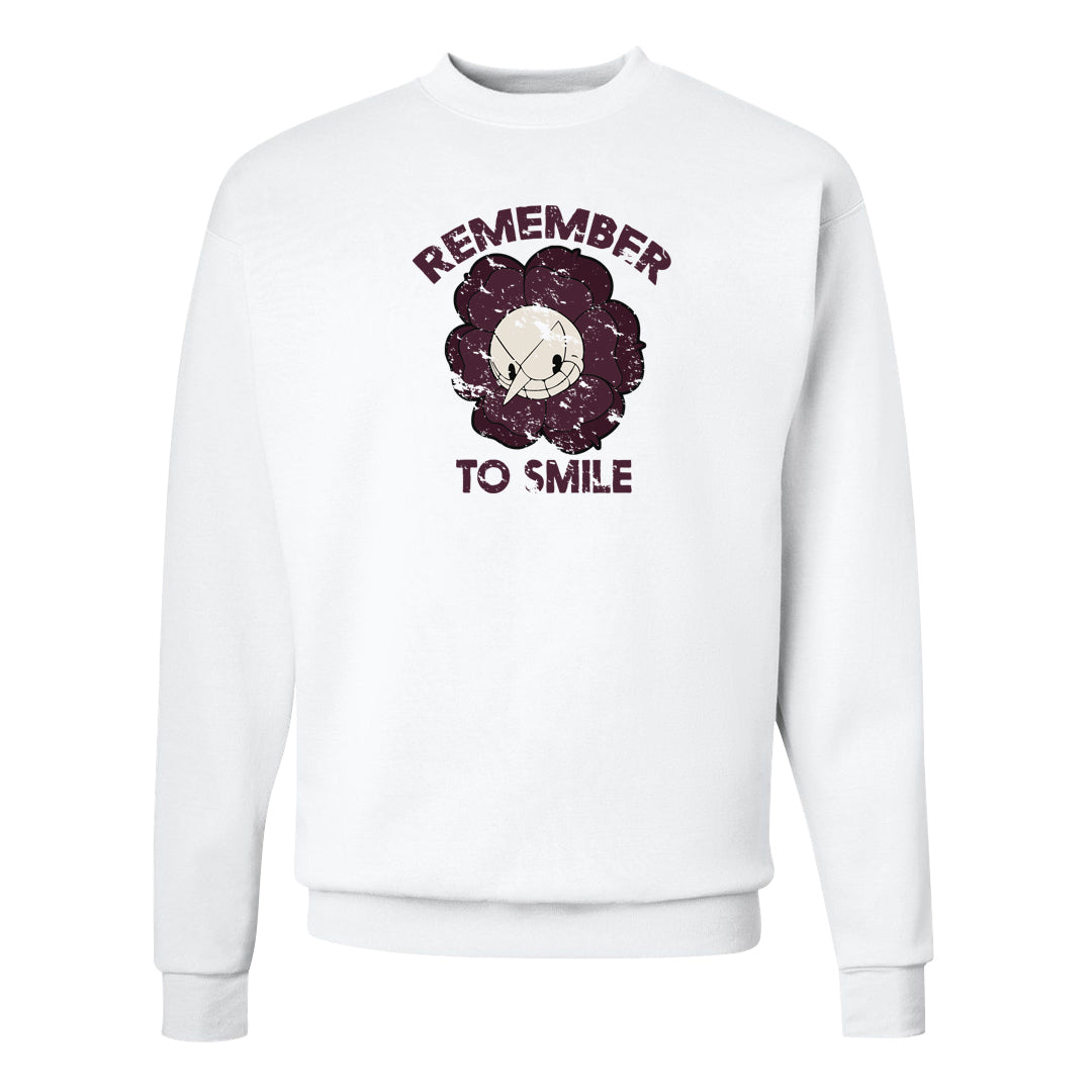 Violet Ore 4s Crewneck Sweatshirt | Remember To Smile, White