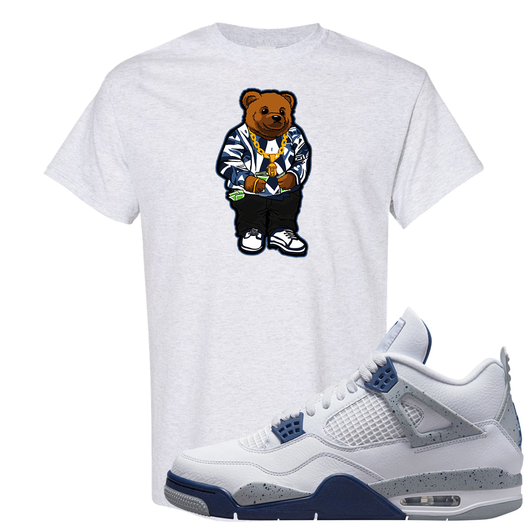 White Midnight Navy 4s T Shirt | Sweater Bear, Ash