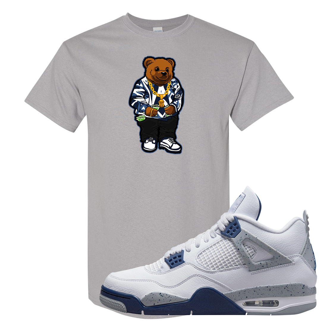 White Midnight Navy 4s T Shirt | Sweater Bear, Gravel