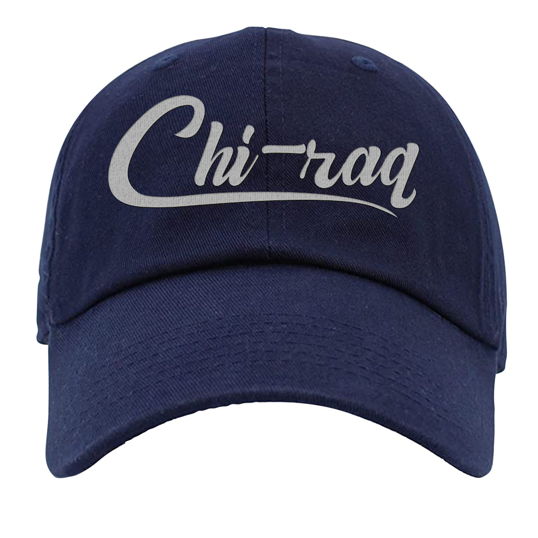White Midnight Navy 4s Dad Hat | Chiraq, Navy Blue