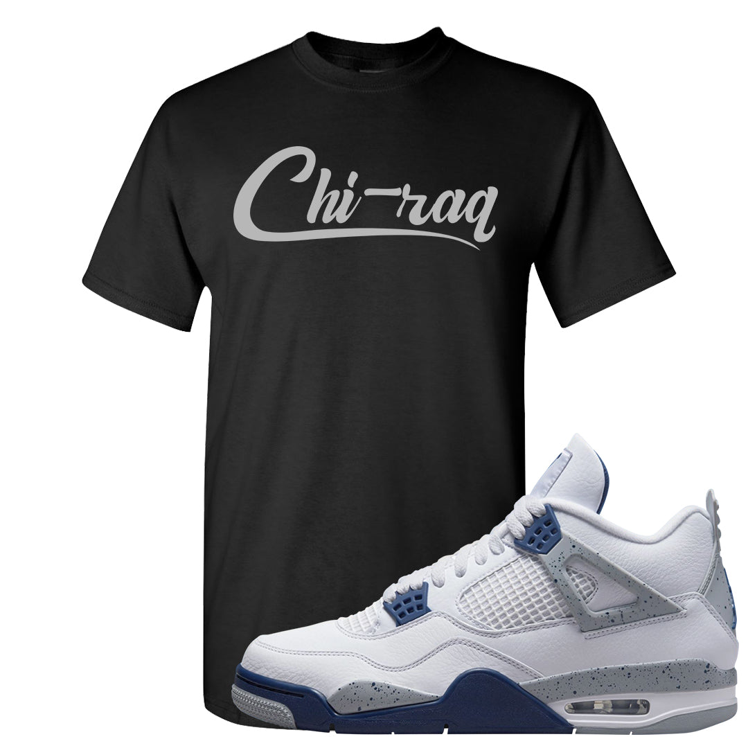 White Midnight Navy 4s T Shirt | Chiraq, Black