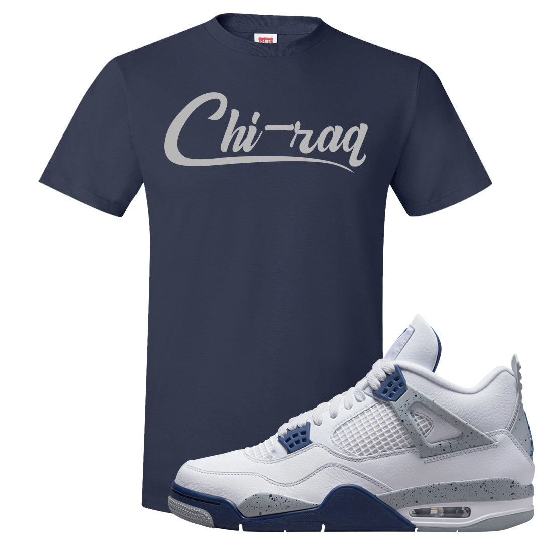 White Midnight Navy 4s T Shirt | Chiraq, Navy