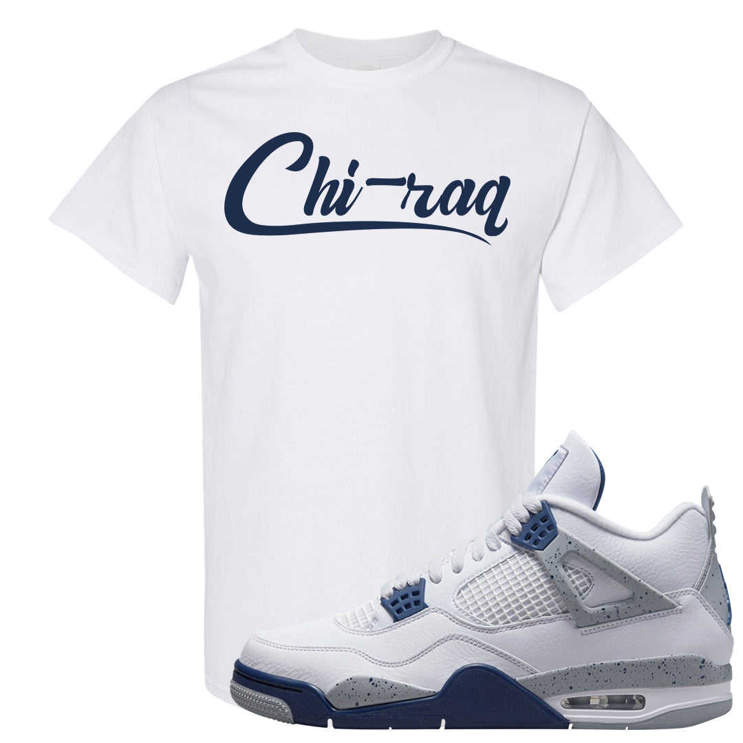 White Midnight Navy 4s T Shirt | Chiraq, White