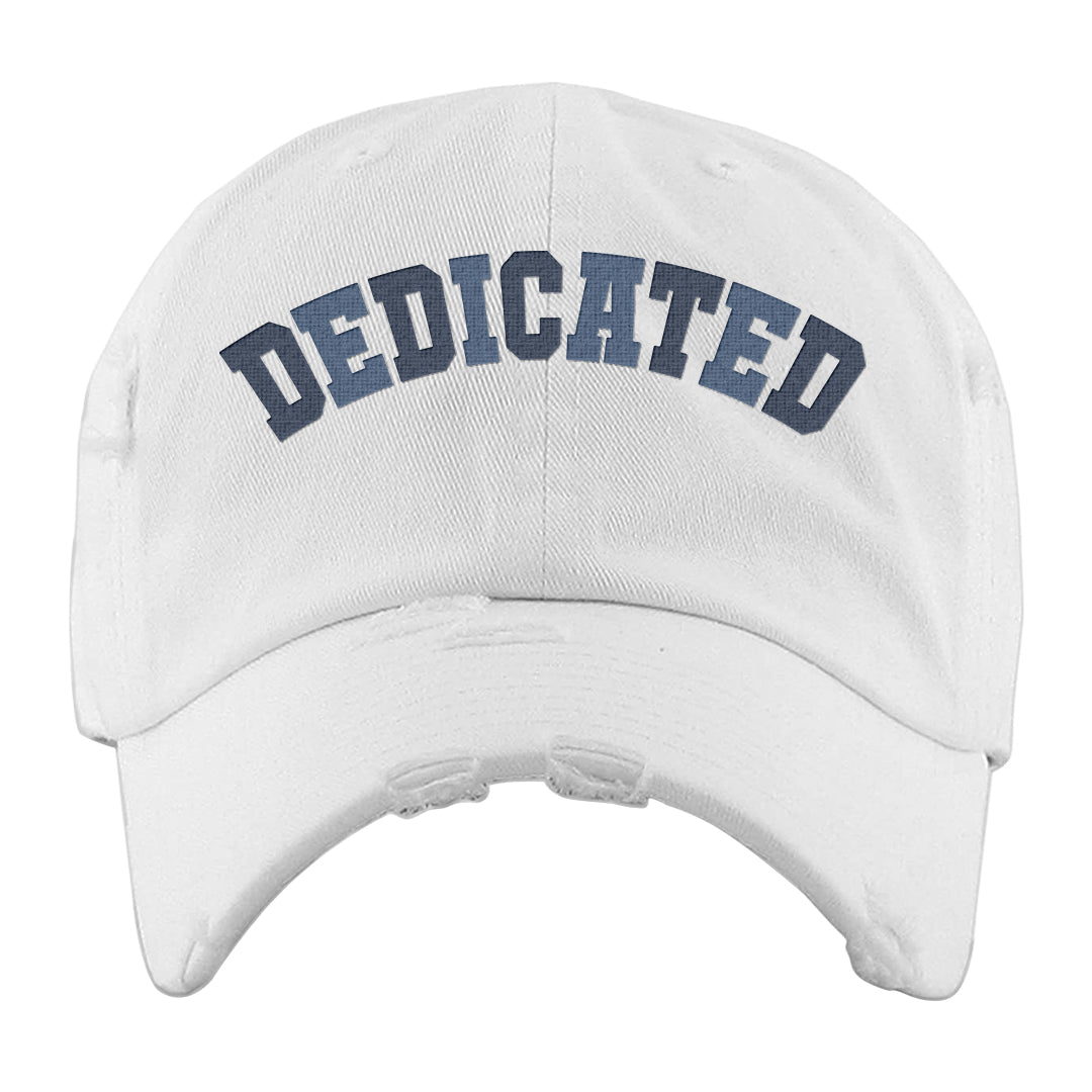 White Midnight Navy 4s Distressed Dad Hat | Dedicated, White