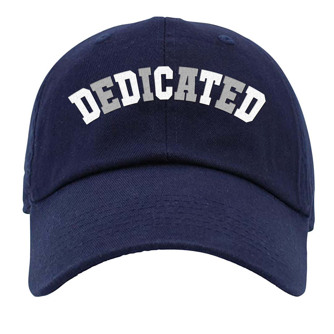 White Midnight Navy 4s Dad Hat | Dedicated, Navy Blue