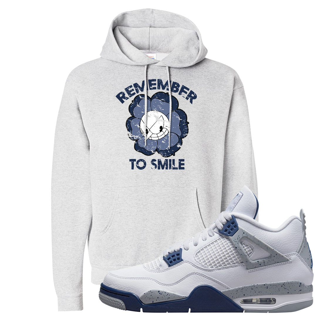 White Midnight Navy 4s Hoodie | Remember To Smile, Ash