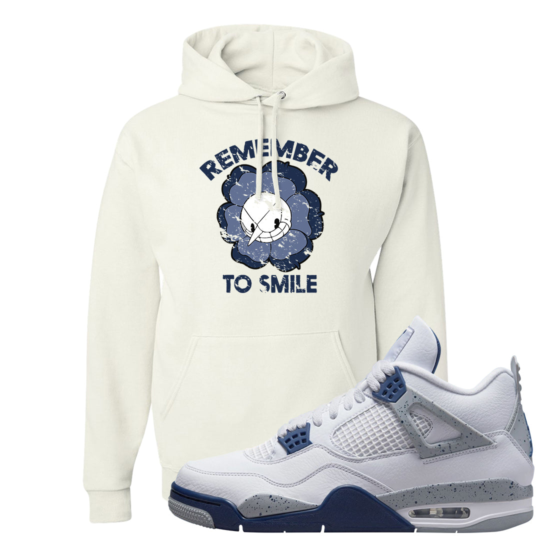 White Midnight Navy 4s Hoodie | Remember To Smile, White
